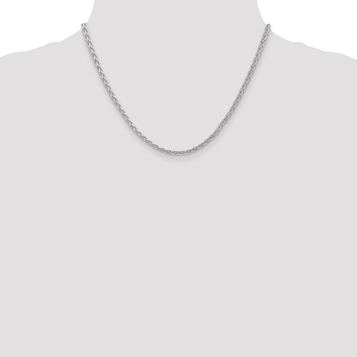 14k White Gold 3mm Parisian Wheat Chain-PEN73-18