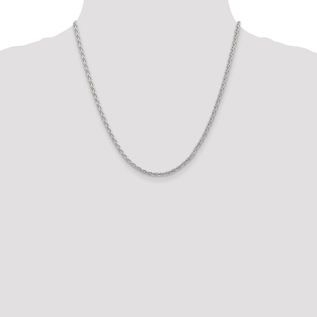 14k White Gold 3mm Parisian Wheat Chain-PEN73-20