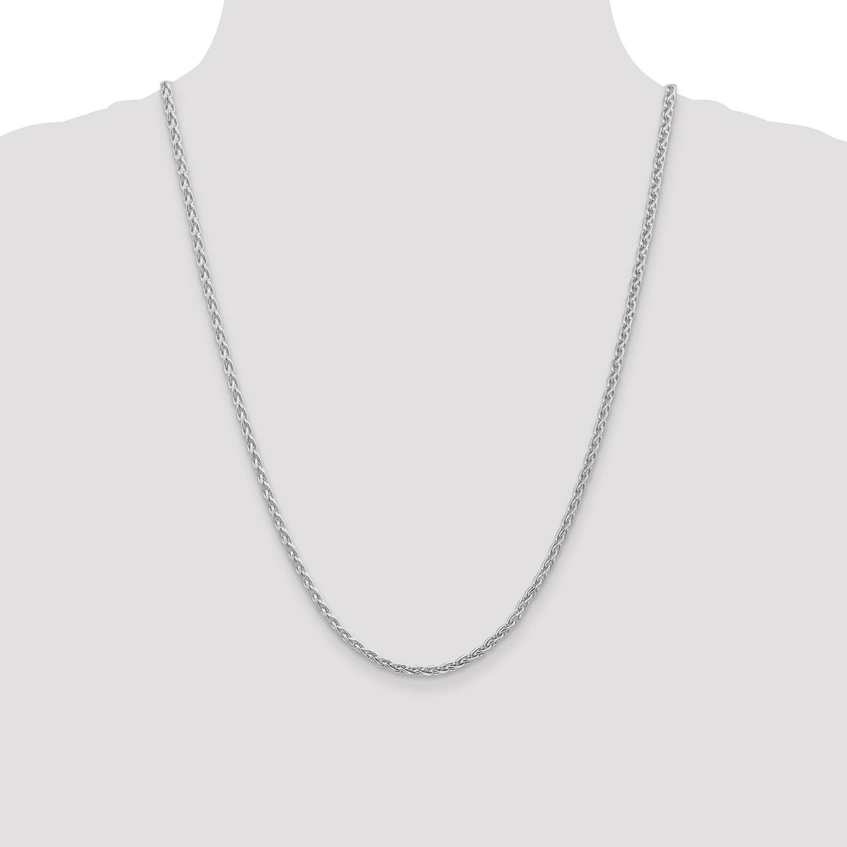 14k White Gold 3mm Parisian Wheat Chain-PEN73-24
