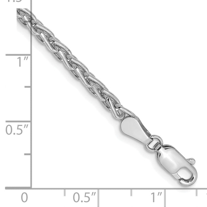 14k White Gold 3mm Parisian Wheat Chain-PEN73-7