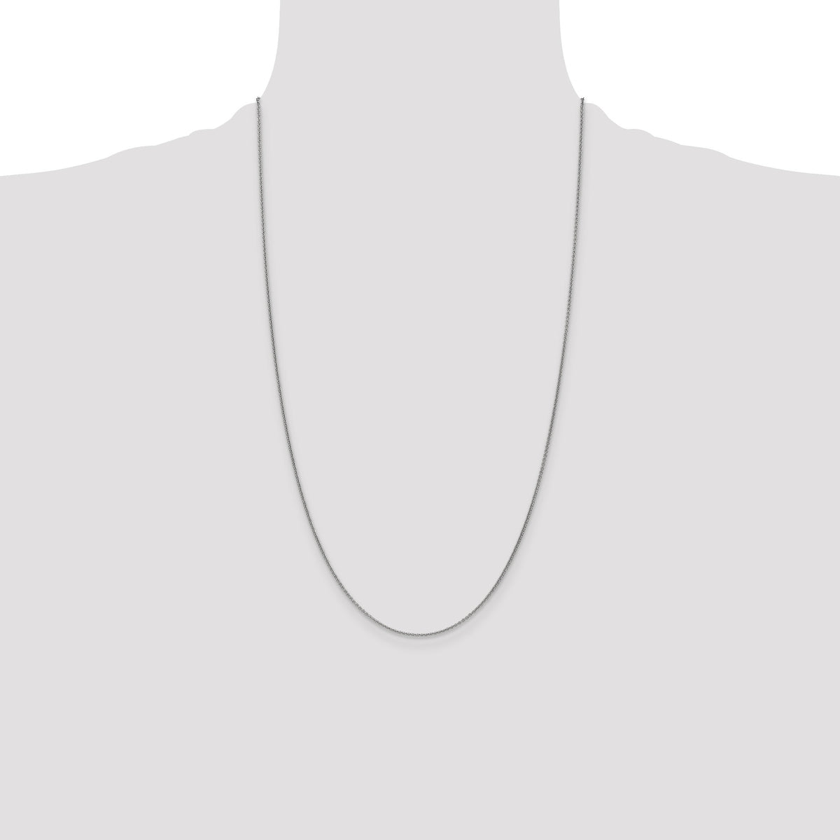 14k White Gold 1mm Round Open Link Cable Chain-PEN74-26