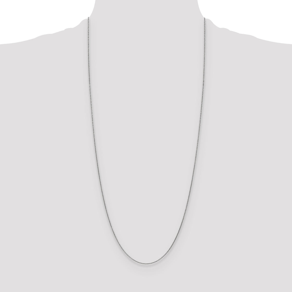 14k White Gold 1mm Round Open Link Cable Chain-PEN74-30