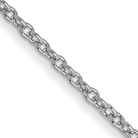 14k White Gold 1mm Round Open Link Cable Chain-PEN74-26