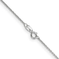 14k White Gold .9mm Cable with Spring Ring Clasp Chain-PEN75-14