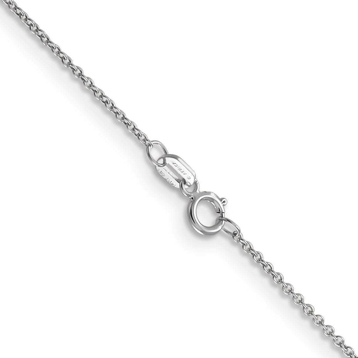 14k White Gold .9mm Cable with Spring Ring Clasp Chain-PEN75-24