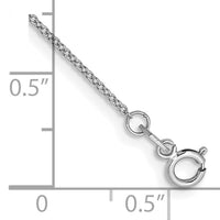 14k White Gold .9mm Cable with Spring Ring Clasp Chain Anklet-PEN75-10