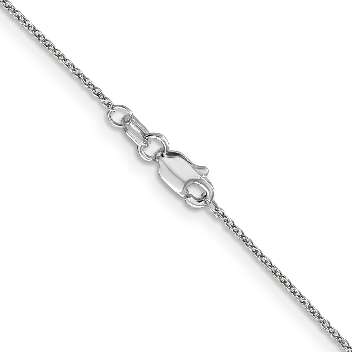 14k White Gold .9mm Cable with Lobster Clasp Chain-PEN75L-22