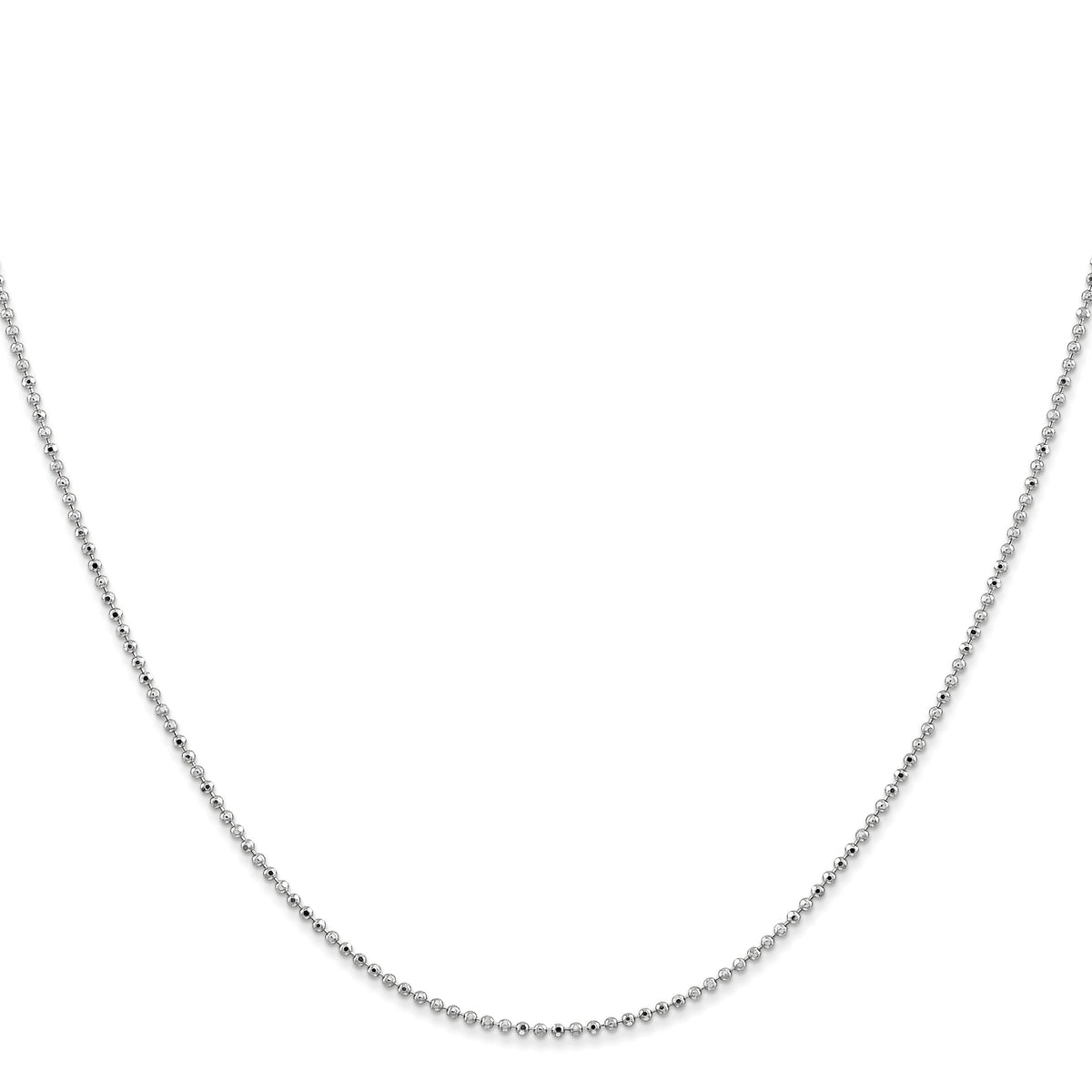 14k White Gold 1.2mm D/C Beaded Pendant Chain-PEN79-20