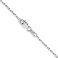 14k White Gold 1.2mm D/C Beaded Pendant Chain-PEN79-20
