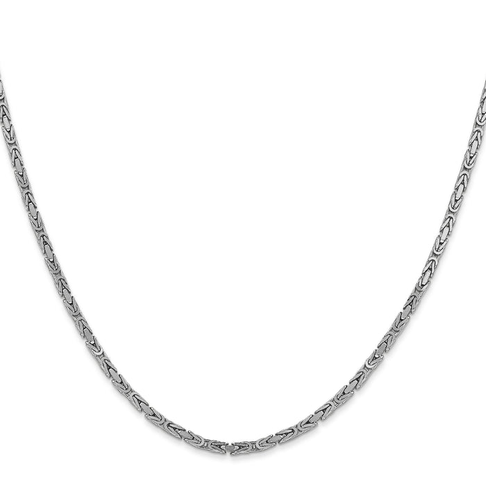 14k White Gold 2mm Byzantine Chain-PEN84-18