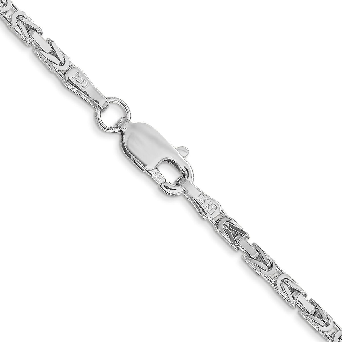 14k White Gold 2mm Byzantine Chain-PEN84-20