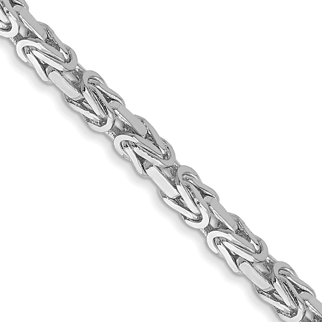 14k White Gold 2mm Byzantine Chain-PEN84-24