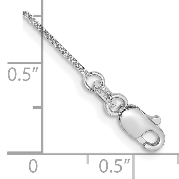 14k White Gold .85mm Spiga Chain Anklet-PEN95-9