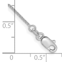 14k White Gold .85mm Spiga Chain Anklet-PEN95-10