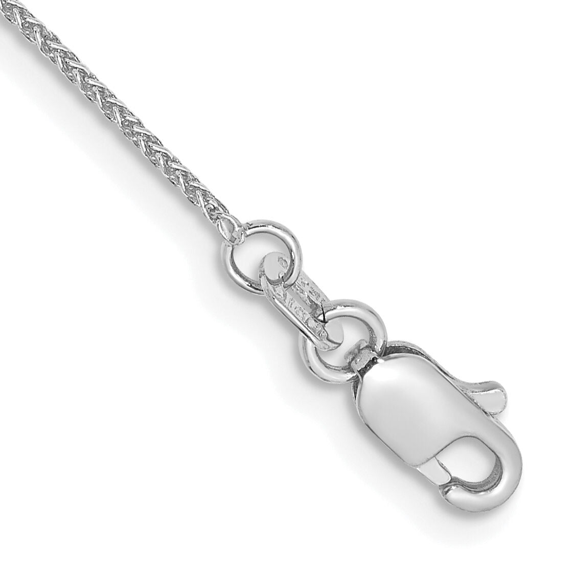 14k White Gold .85mm Spiga Chain Anklet-PEN95-10