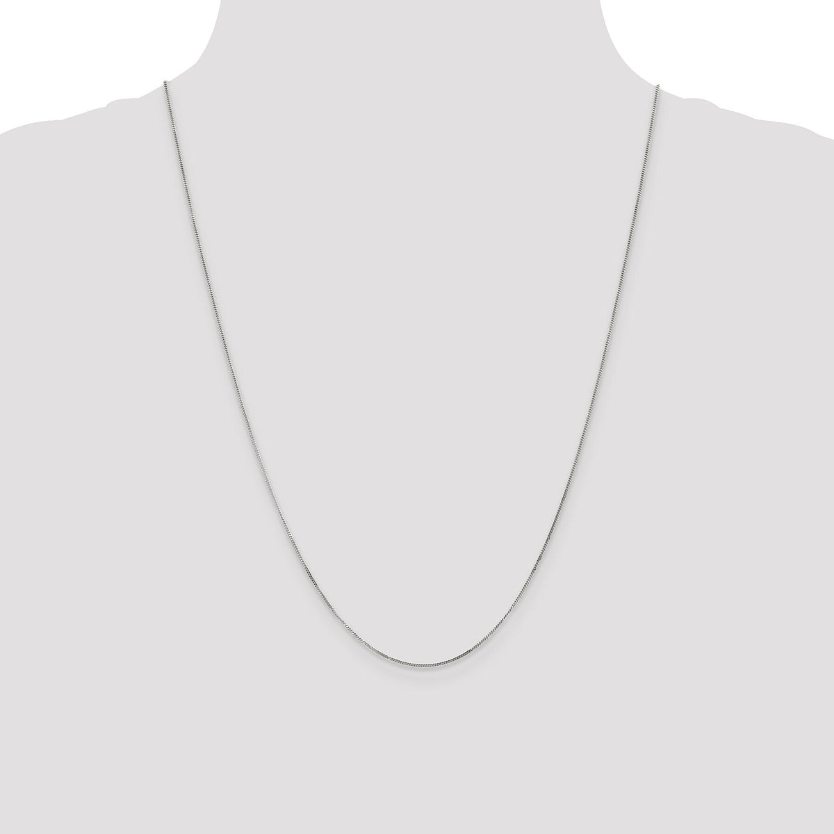 14k White Gold .9mm Curb Pendant Chain-PEN99-24