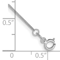 14k White Gold .9mm Curb Chain Anklet-PEN99-10