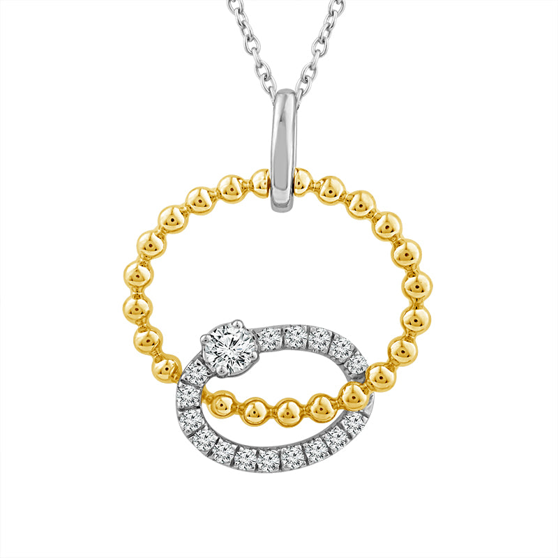 Diamond Fashion Pendant 0.25 ct tw 10k Yellow Gold+10k White Gold-PF9205A78YW0