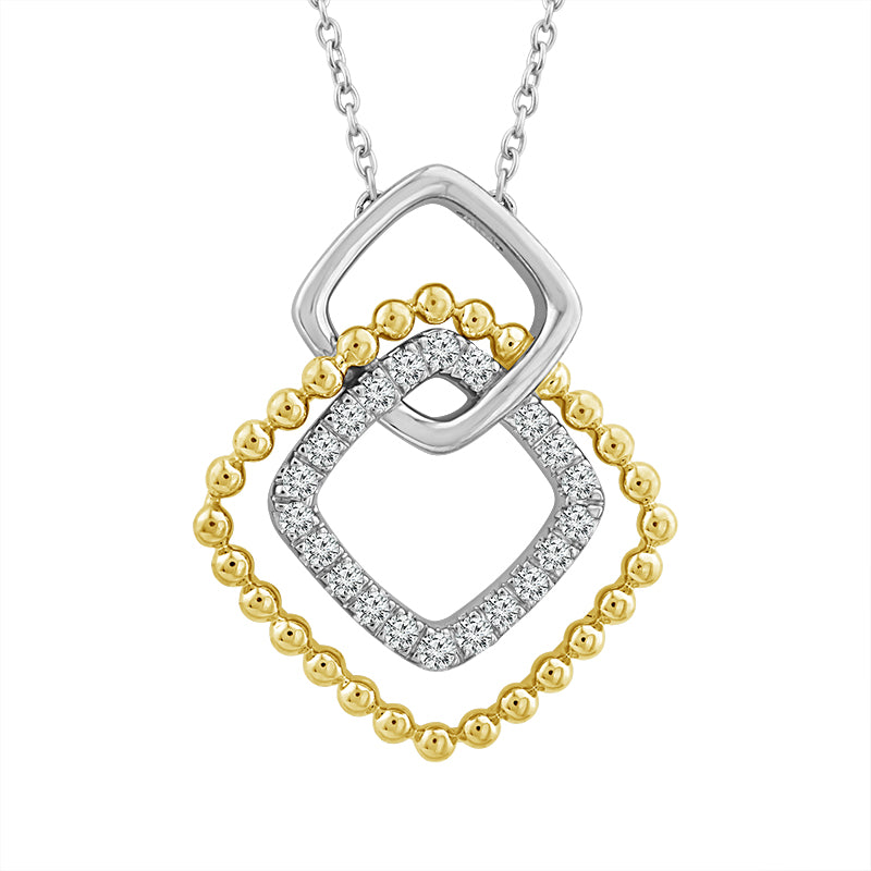 Diamond Fashion Pendant 0.25 ct tw 10k Yellow Gold+10k White Gold-PF9206A78YW0