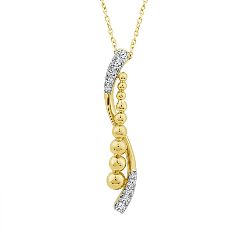 Diamond Fashion Pendant 0.20 ct tw 10k Yellow Gold+10k White Gold-PF9208A78YW0