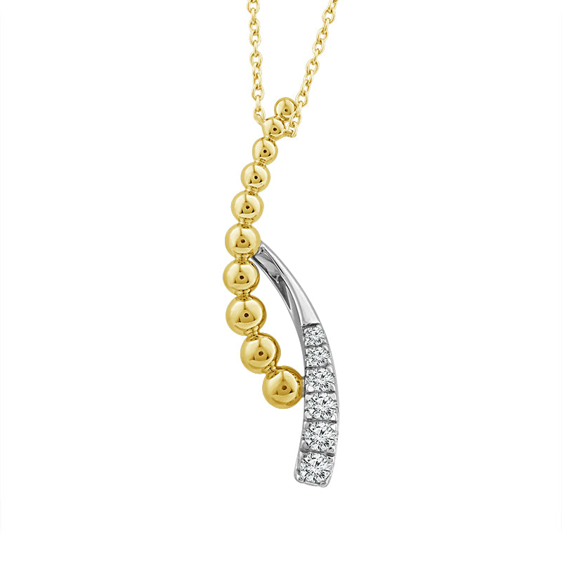 Diamond Fashion Pendant 0.25 ct tw 10k Yellow Gold+10k White Gold-PF9210A78YW0