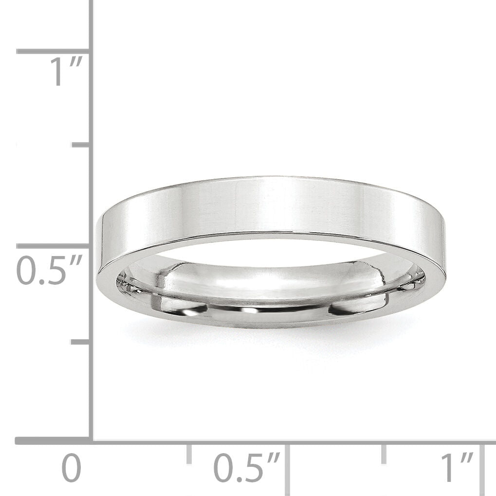 Platinum 4mm Flat Wedding Band-PFB040