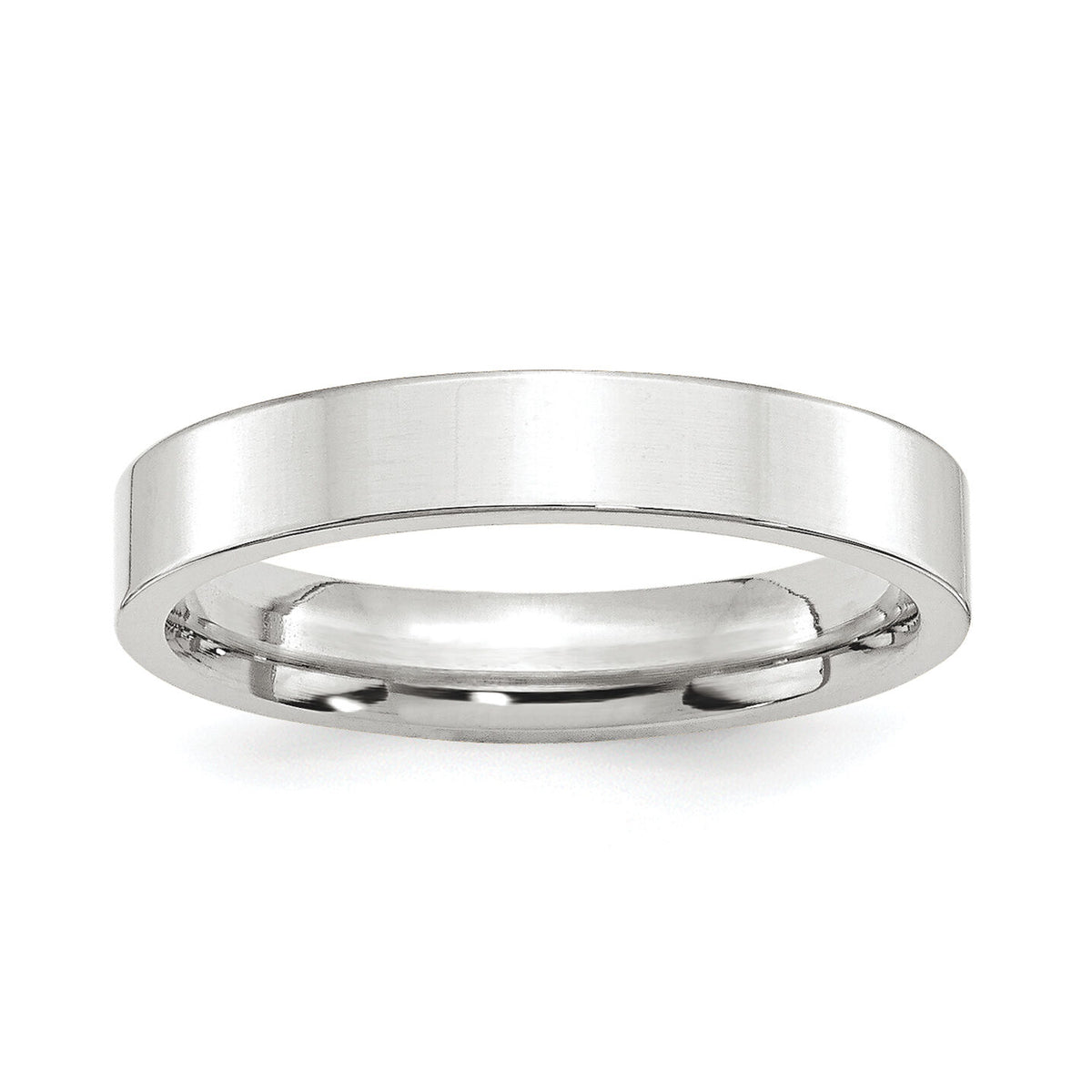 Platinum 4mm Flat Wedding Band-PFB040