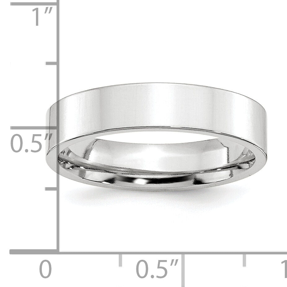 Platinum 5mm Flat Wedding Band-PFB050