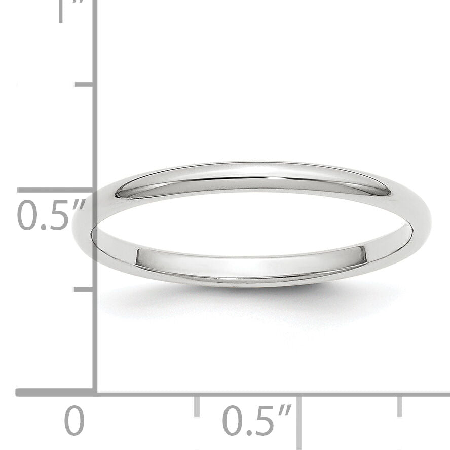 Platinum 2mm Half-Round Wedding Band-PHR020