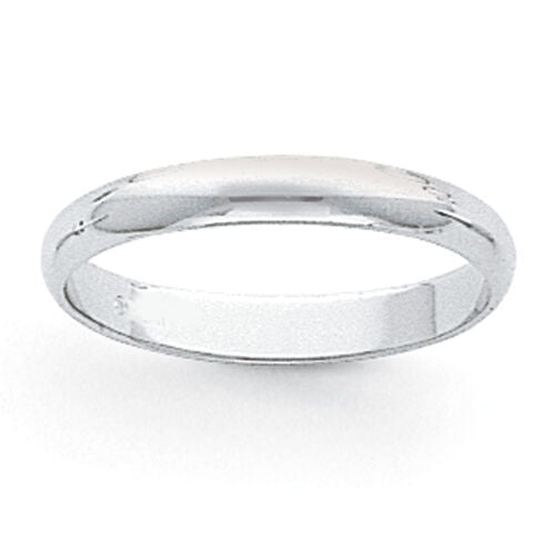 Platinum 3mm Half-Round Wedding Band-PHR030