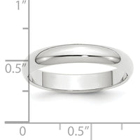 Platinum 4mm Half-Round Wedding Band-PHR040