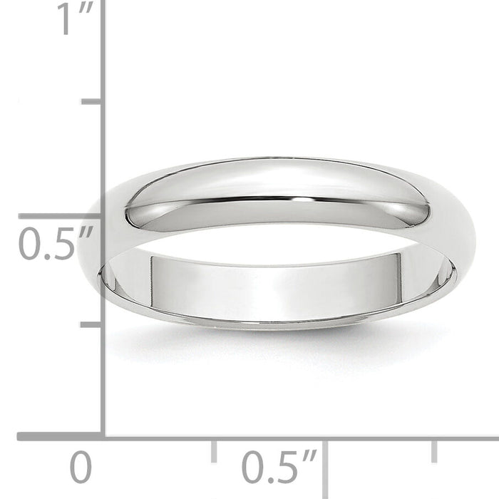 Platinum 4mm Half-Round Wedding Band-PHR040