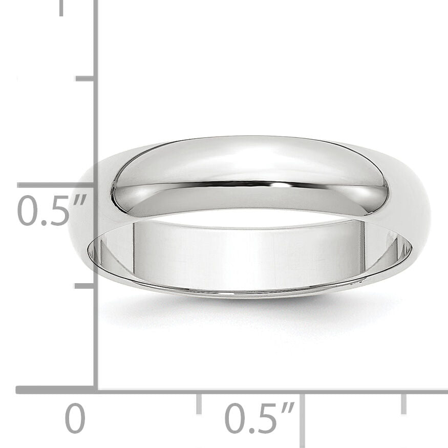 Platinum 5mm Half-Round Wedding Band-PHR050