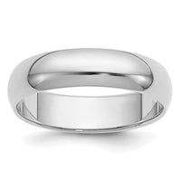 Platinum 5mm Half-Round Wedding Band-PHR050