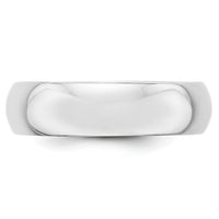 Platinum 6mm Half-Round Wedding Band-PHR060