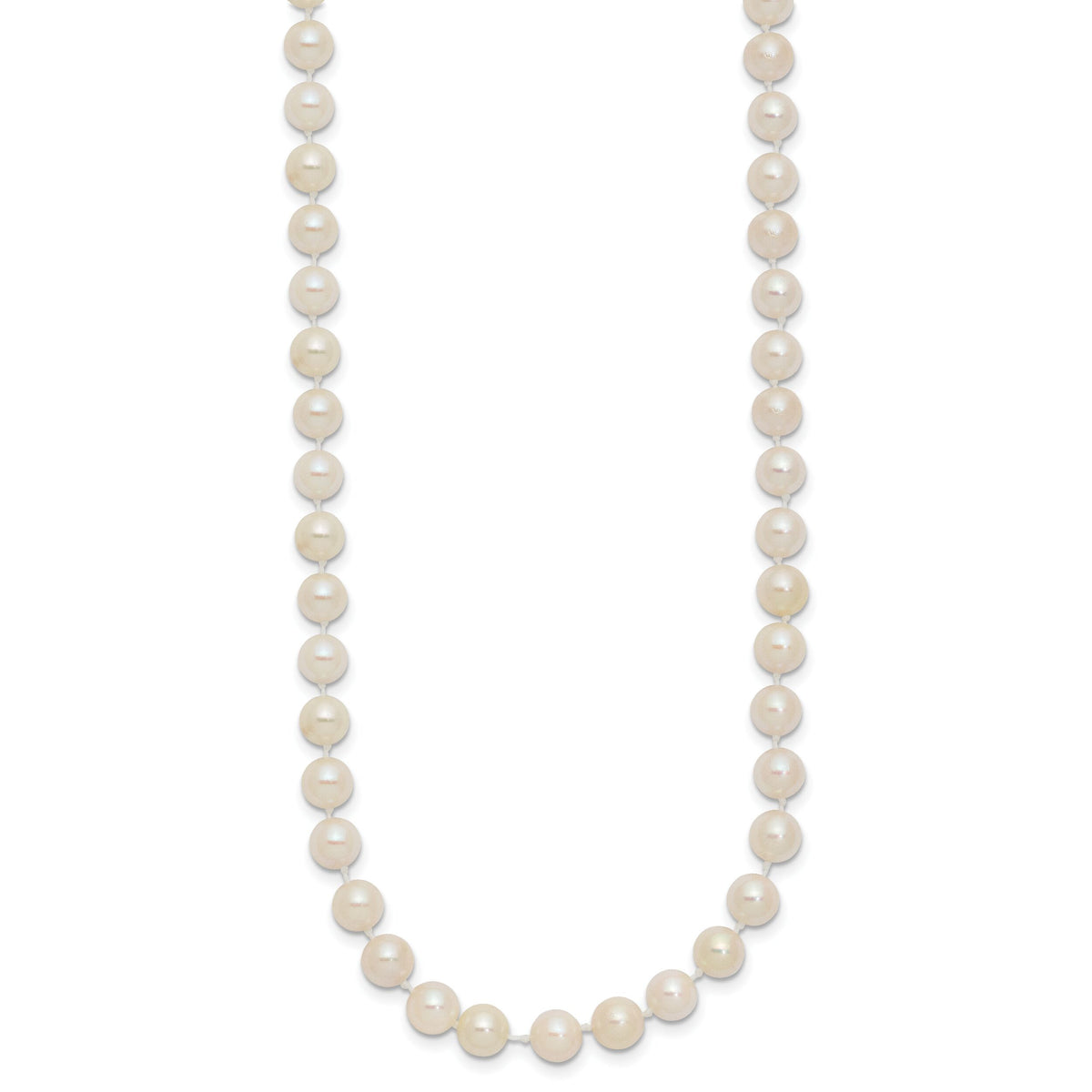 14k 5-6mm Round White Saltwater Akoya Cultured Pearl Necklace-PL50A-16