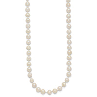 14k 5-6mm Round White Saltwater Akoya Cultured Pearl Necklace-PL50A-20