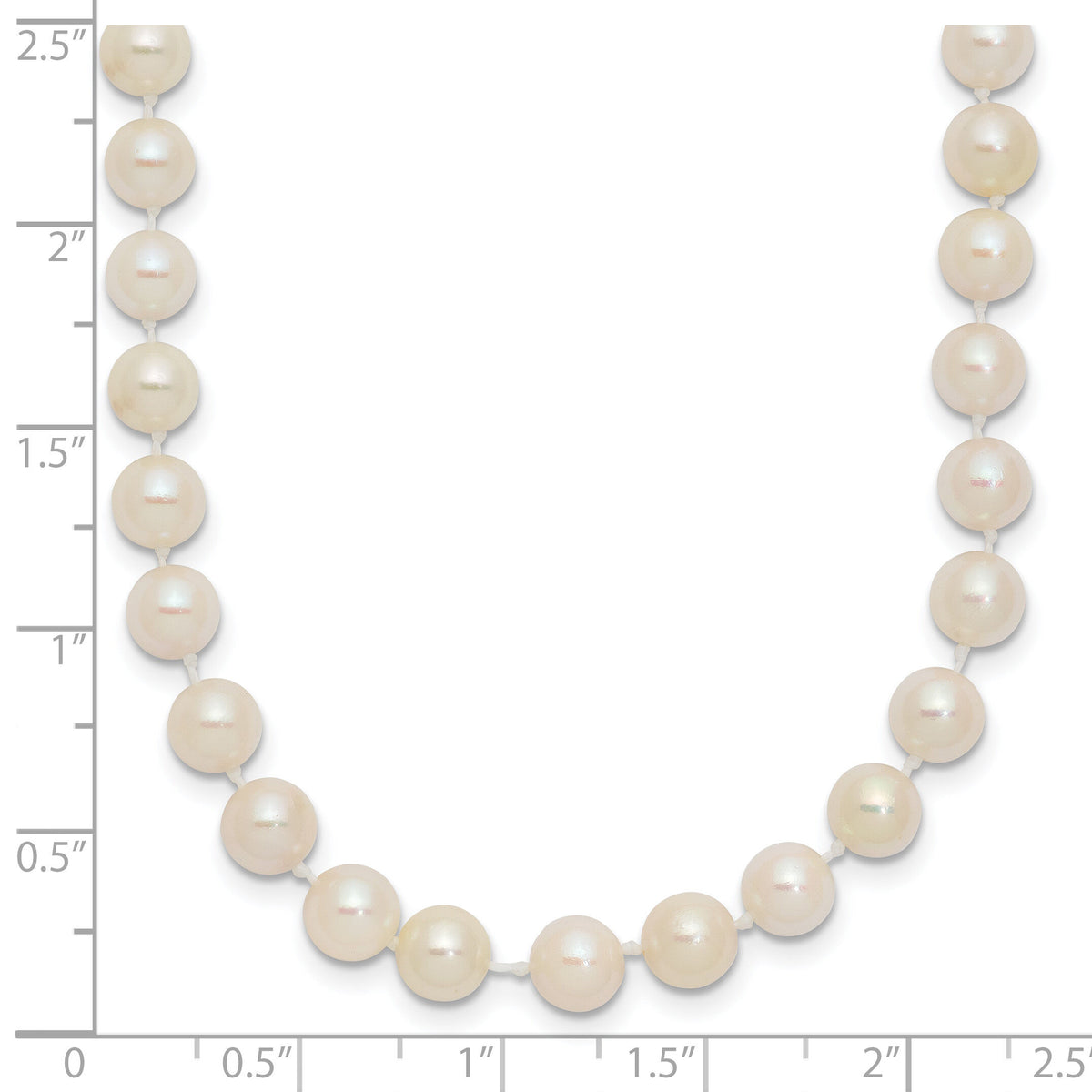 14k 5-6mm Round White Saltwater Akoya Cultured Pearl Necklace-PL50AA-20