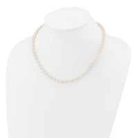 14k 5-6mm Round White Saltwater Akoya Cultured Pearl Necklace-PL50AA-16
