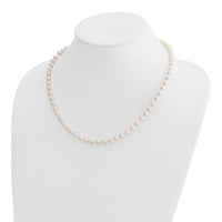 14k 5-6mm Round White Saltwater Akoya Cultured Pearl Necklace-PL50A-18