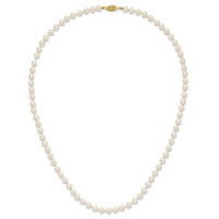 14k 5-6mm Round White Saltwater Akoya Cultured Pearl Necklace-PL50AA-20