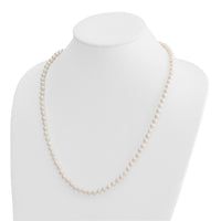 14k 5-6mm Round White Saltwater Akoya Cultured Pearl Necklace-PL50A-24