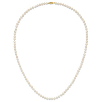 14k 5-6mm Round White Saltwater Akoya Cultured Pearl Necklace-PL50A-24