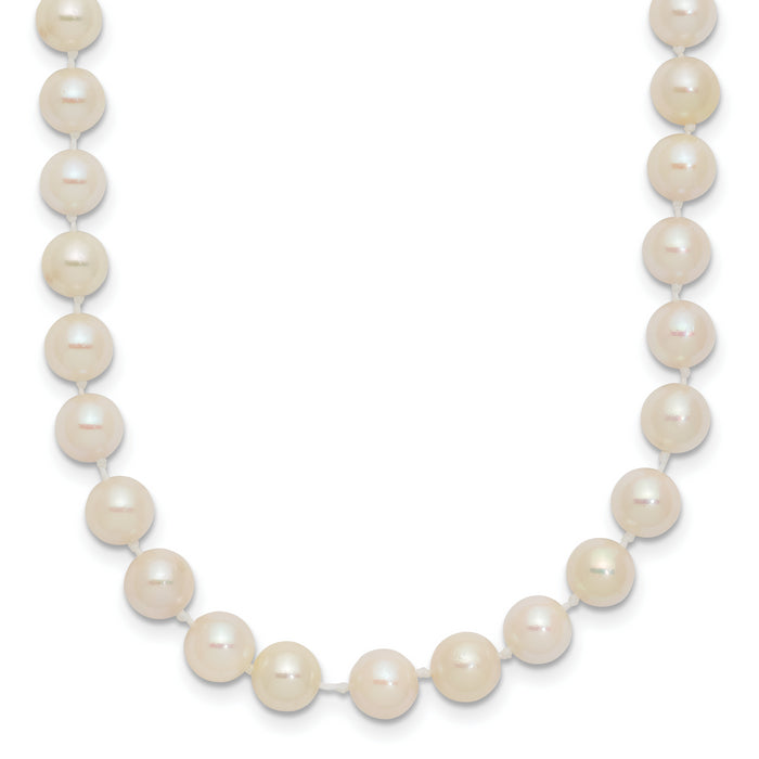 14k 5-6mm Round White Saltwater Akoya Cultured Pearl Necklace-PL50A-18