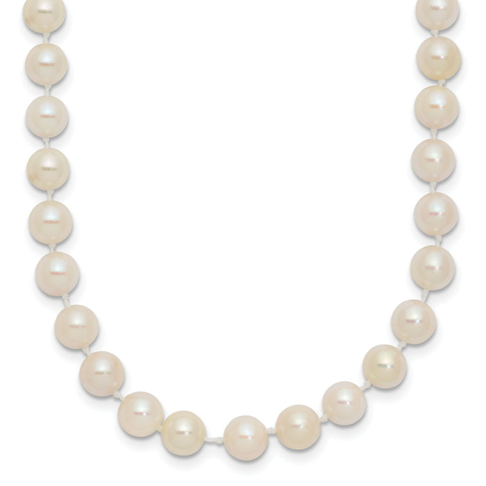 14k 5-6mm Round White Saltwater Akoya Cultured Pearl Necklace-PL50A-24