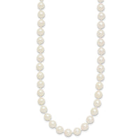 14k 6-7mm Round White Saltwater Akoya Cultured Pearl Necklace-PL60AA-20