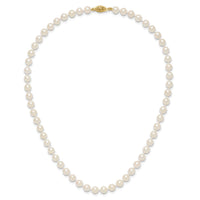 14k 6-7mm Round White Saltwater Akoya Cultured Pearl Necklace-PL60AA-16