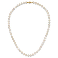 14k 6-7mm Round White Saltwater Akoya Cultured Pearl Necklace-PL60A-18