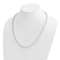 14k 6-7mm Round White Saltwater Akoya Cultured Pearl Necklace-PL60A-20