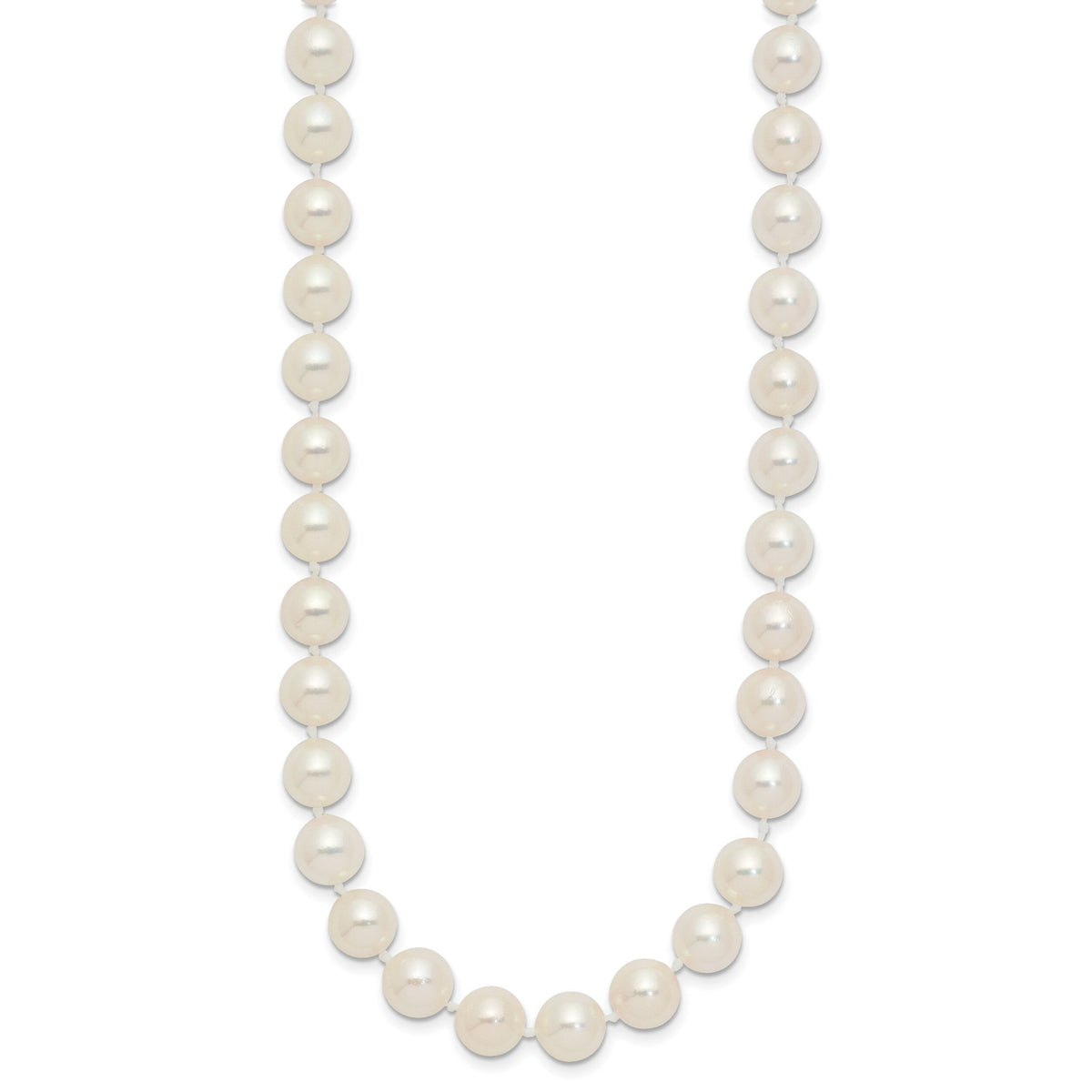 14k 7-8mm Round White Saltwater Akoya Cultured Pearl Necklace-PL70A-16